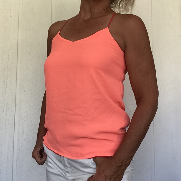 EXPRESS BARCELONA REVERSIBLE ORANGE RED TANK TOP SMALL - Picture 4 of 6